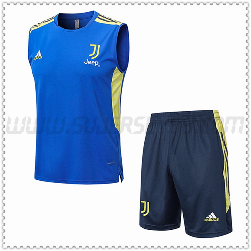 Camiseta Entrenamiento Sin Mangas + Pantalones Cortos Juventus Azul 2022 2023