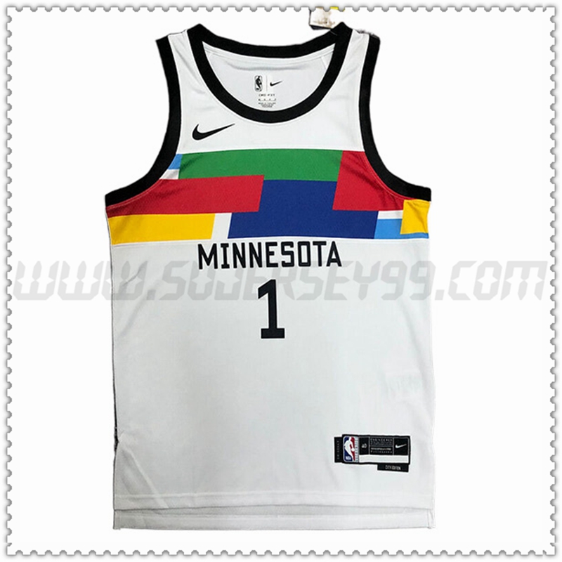 Camiseta Minnesota Timberwolves (EDWARDS #1) 202022 2023 Blanco