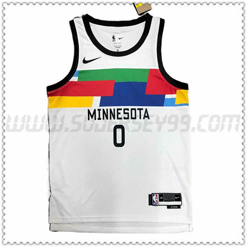 Camiseta Minnesota Timberwolves (RUSSELL #0) 202022 2023 Blanco