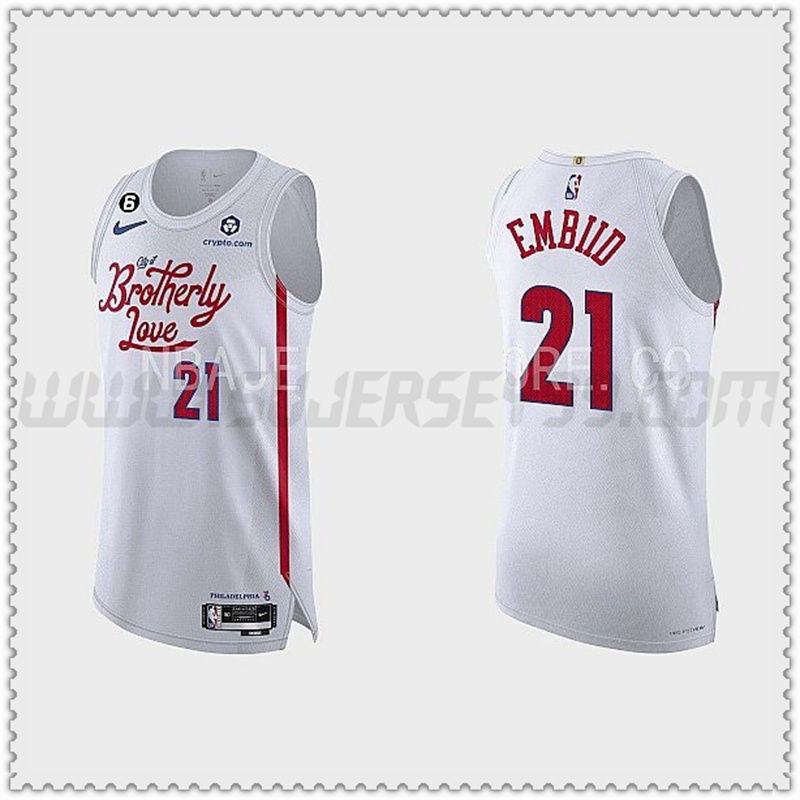 Camiseta Philadelphia 76ers (EMBIID #21) 202022 2023 Blanco