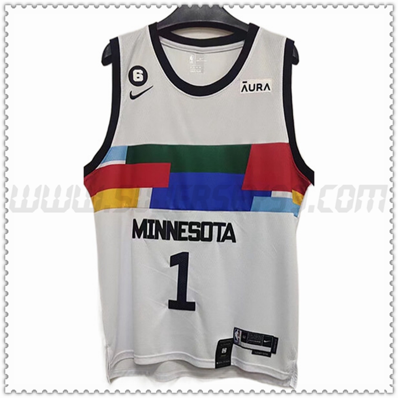 Camiseta Minnesota Timberwolves (EDWARDS #1) 202022 2023 Rojo