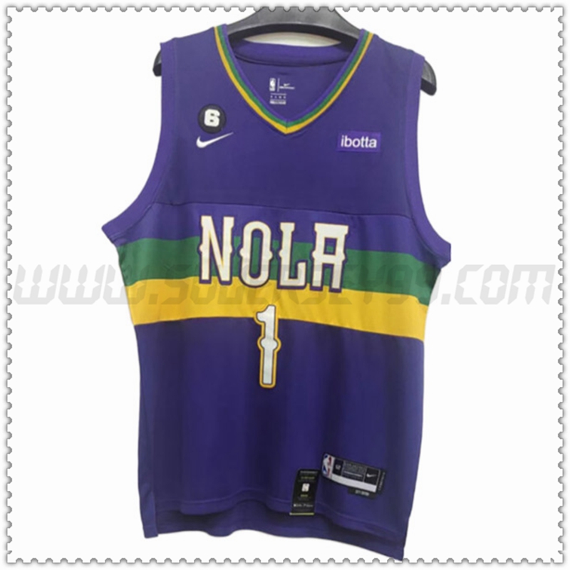 Camiseta New Orleans Pelicans (WILLIAMSON #1) 202022 2023 Púrpura