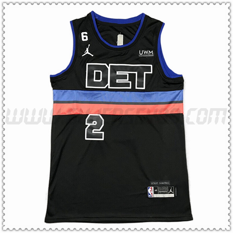 Camiseta Detroit Pistons (CUNNINGHAM #2) 202022 2023 Negro