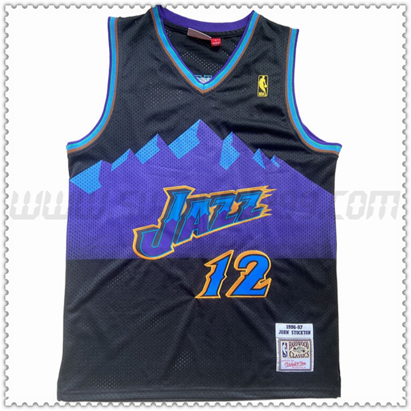 Camiseta Utah Jazz (STOCKTON #12) 202022 2023 Negro/Púrpura