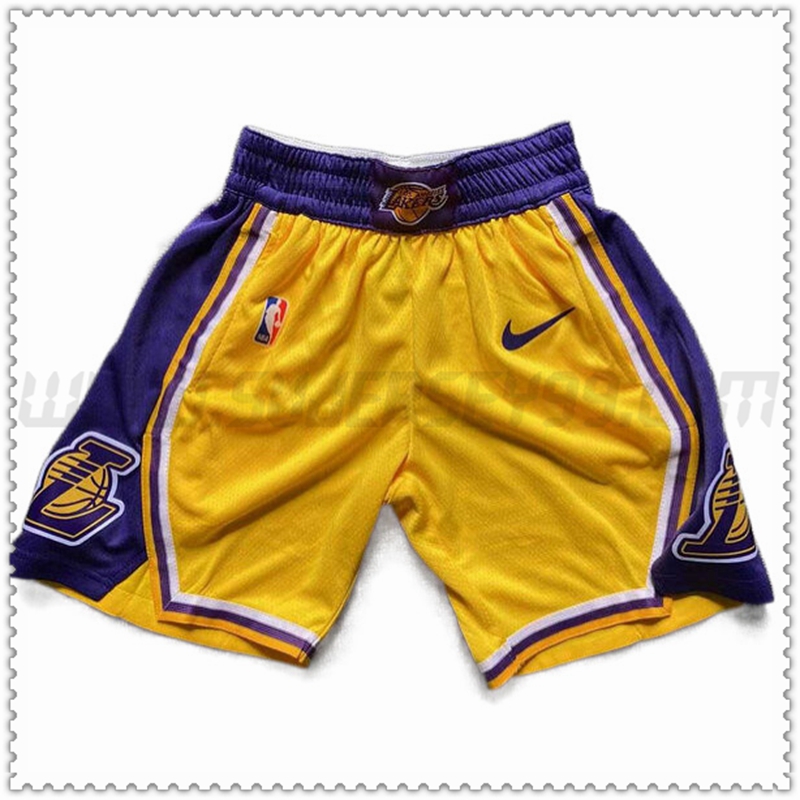 Pantalones Cortos NBA Los Angeles Lakers Amarillo/Púrpura