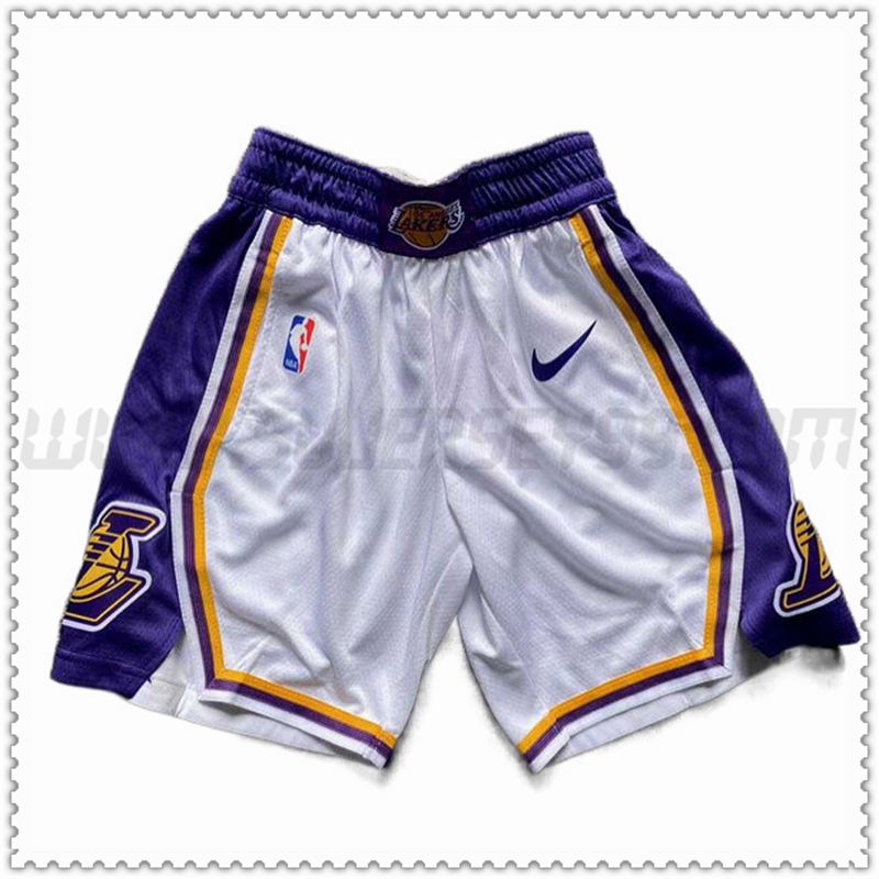 Pantalones Cortos NBA Los Angeles Lakers Blanco/Púrpura