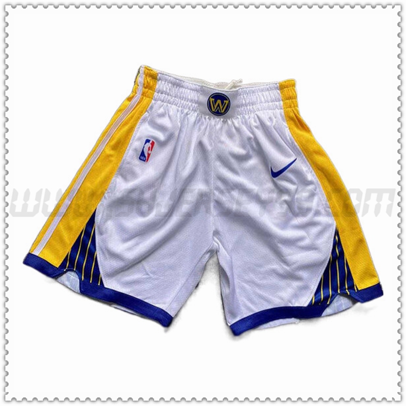 Pantalones Cortos NBA Golden State Warriors Blanco/Amarillo