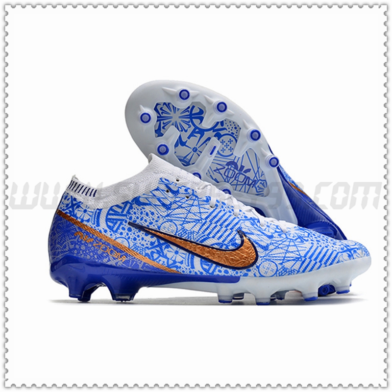 Nike Zapatos de Futbol Air Zoom Mercurial Low Gang Vapor XV Elite FG Azul/Blanco