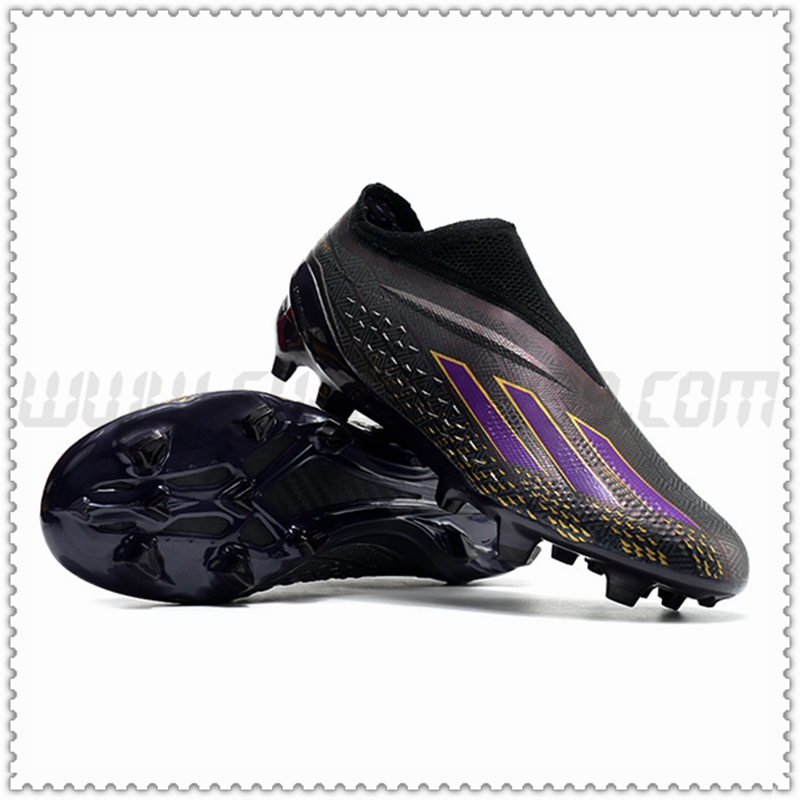 Adidas Zapatos de Futbol X Speedportal .1 Copa Mundial 2022 Boots FG Negro/Púrpura -02