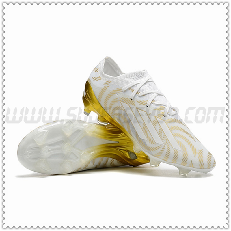 Adidas Zapatos de Futbol X Speedportal .1 Copa Mundial 2022 Boots FG Blanco/Dorado