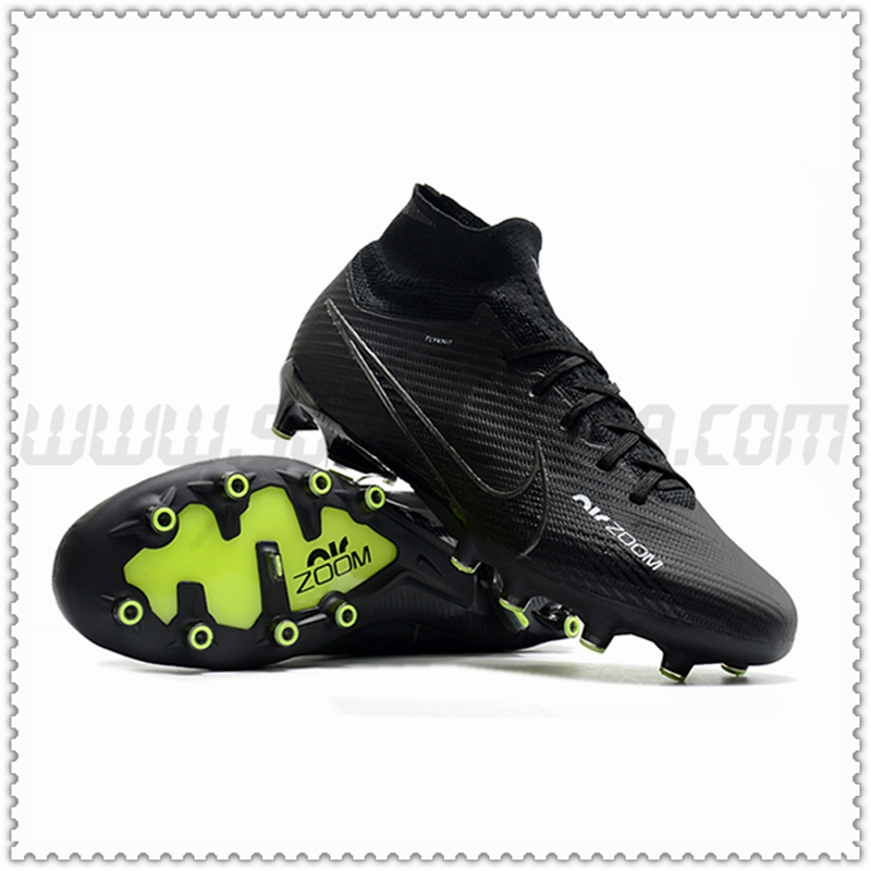 Nike Zapatos de Futbol Air Zoom Mercurial High Gang Superfly IX Elite AG Negro