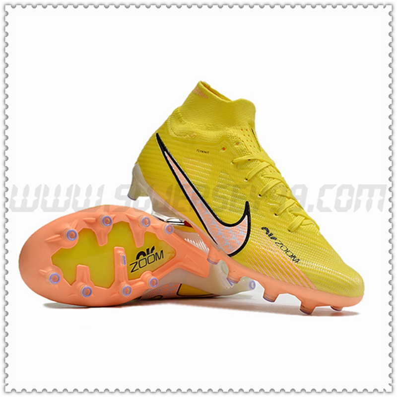 Nike Zapatos de Futbol Air Zoom Mercurial High Gang Superfly IX Elite AG Amarillo