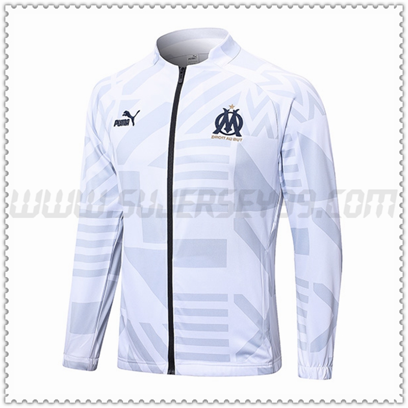 Chaqueta Futbol Marsella Blanco 2022 2023