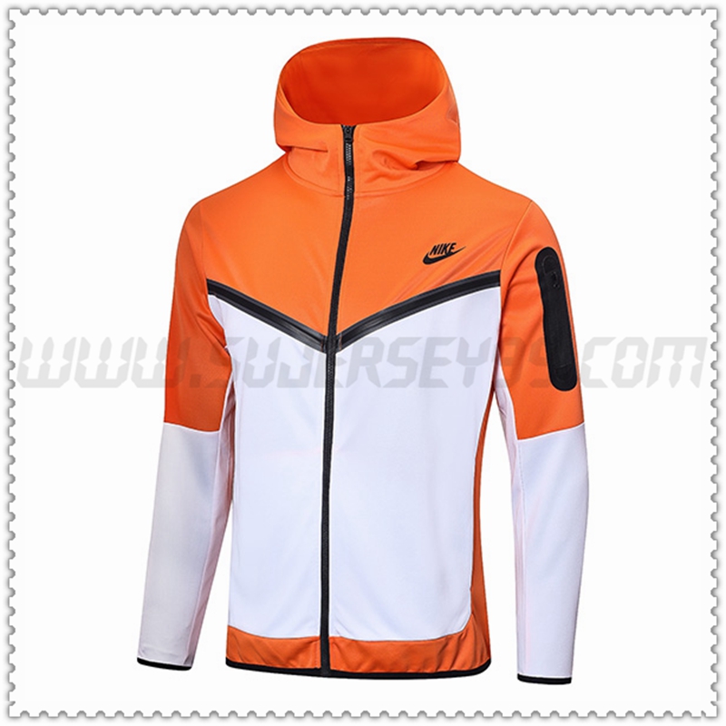 Chaqueta con Capucha NIKE Blanco/Naranja 2022 2023