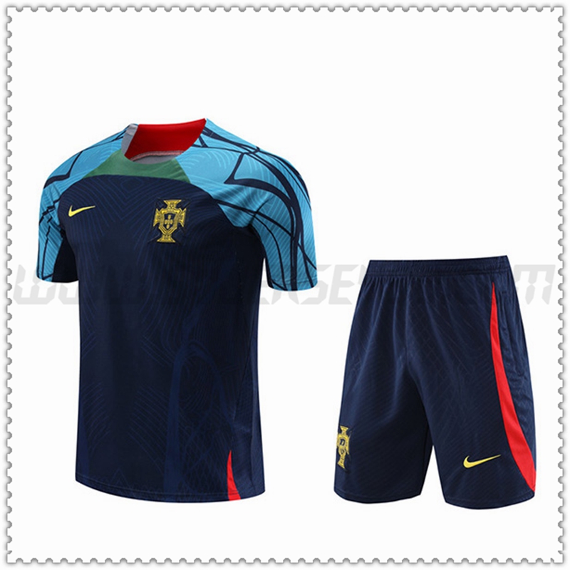 Camiseta Entrenamiento + Pantalones Cortos Portugal Azul Marino 2022 2023