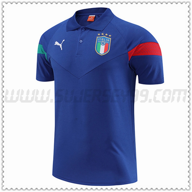 Polo Futbol Italia Azul 2022 2023