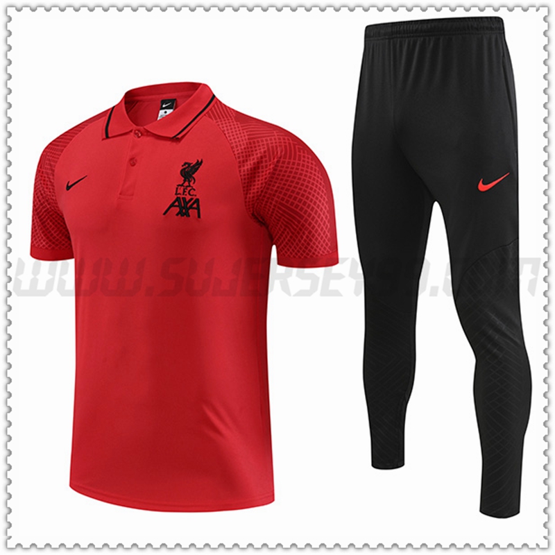Polo Futbol FC Liverpool + Pantalones Rojo 2022 2023 -02