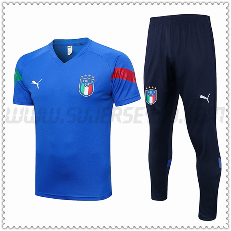 Camiseta Entrenamiento Italia + Pantalones Azul 2022 2023