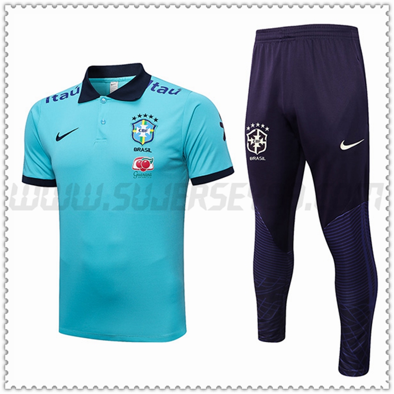 Polo Futbol Brasil + Pantalones Cielo azul 2022 2023