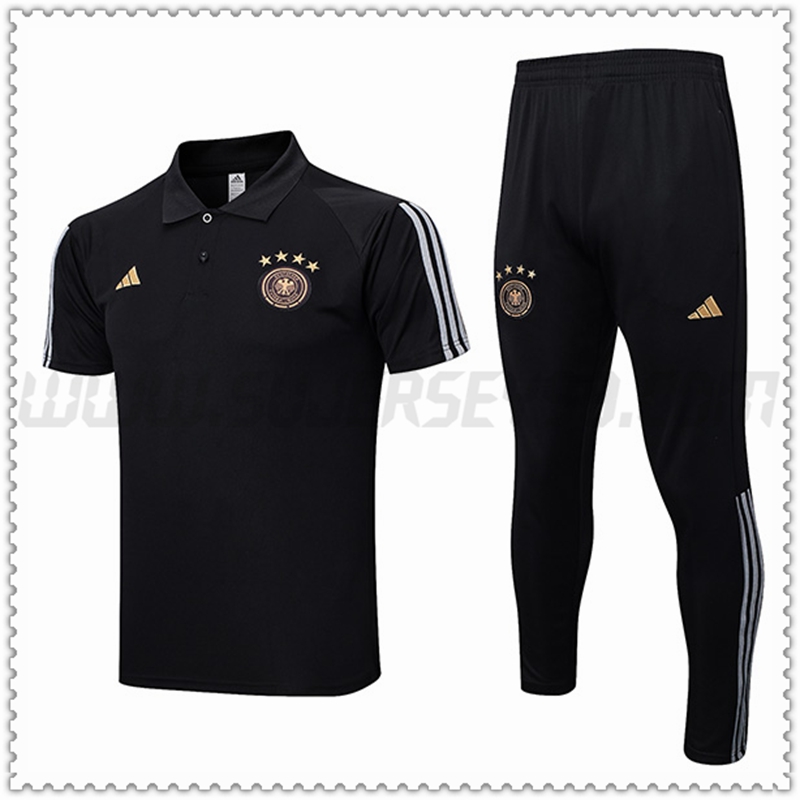Polo Futbol Alemania + Pantalones Negro 2022 2023