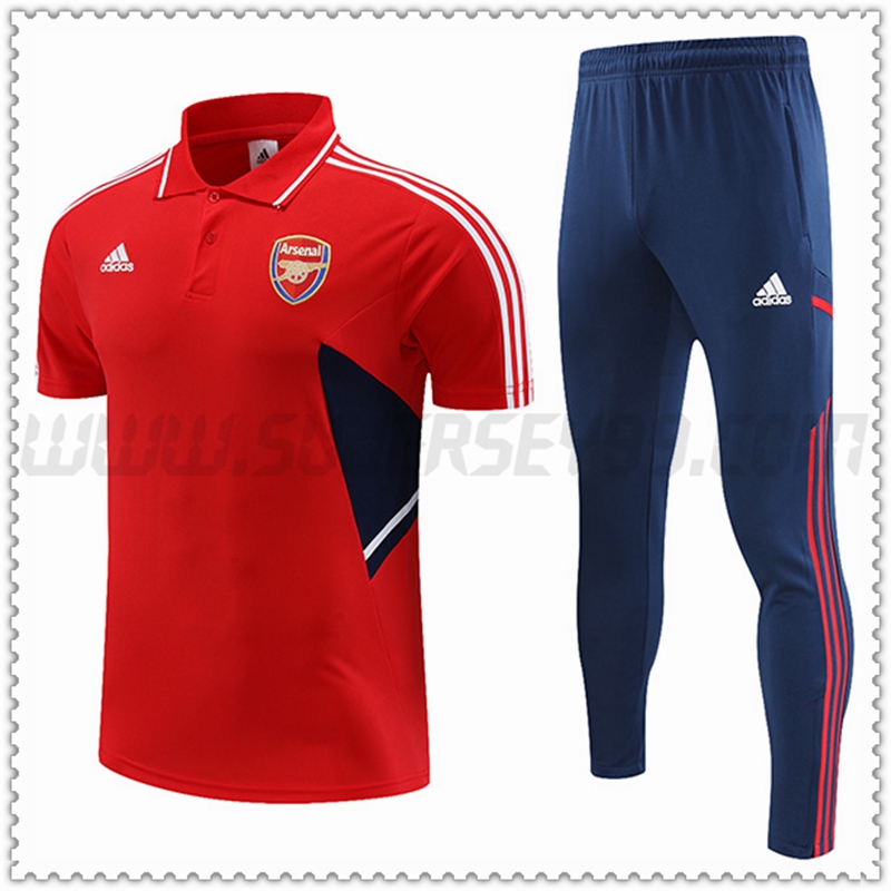 Polo Futbol Arsenal + Pantalones Rojo 2022 2023