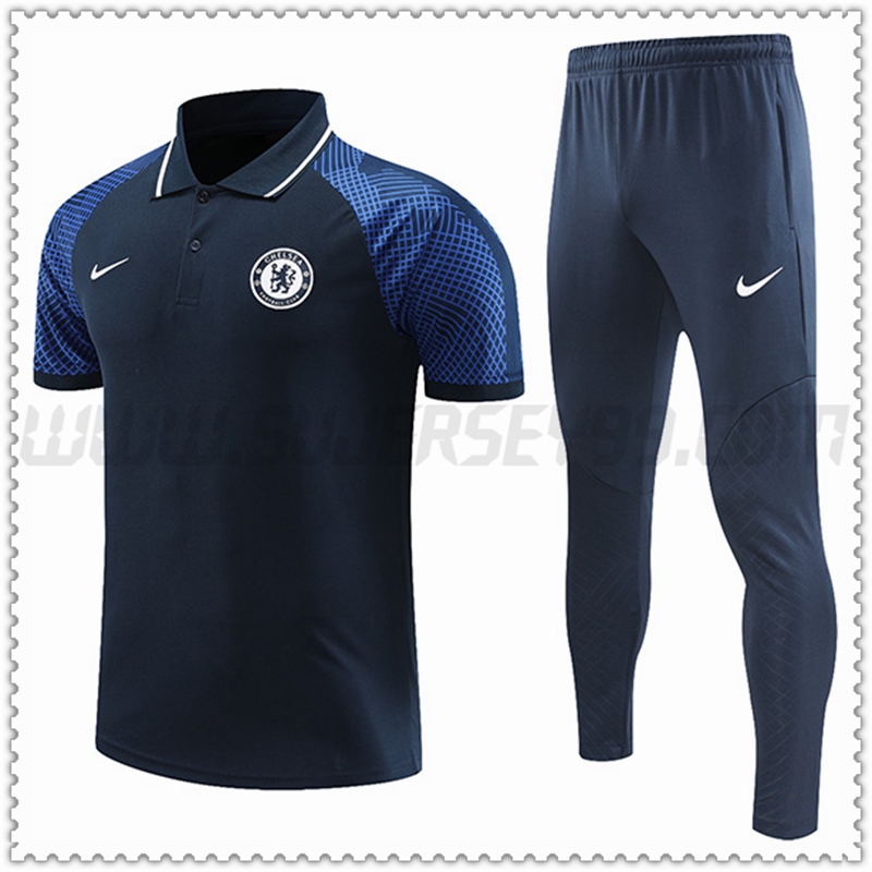 Polo Futbol FC Chelsea + Pantalones Azul marino 2022 2023