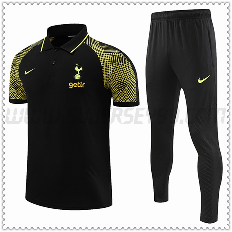 Polo Futbol Tottenham Hotspur + Pantalones Negro 2022 2023