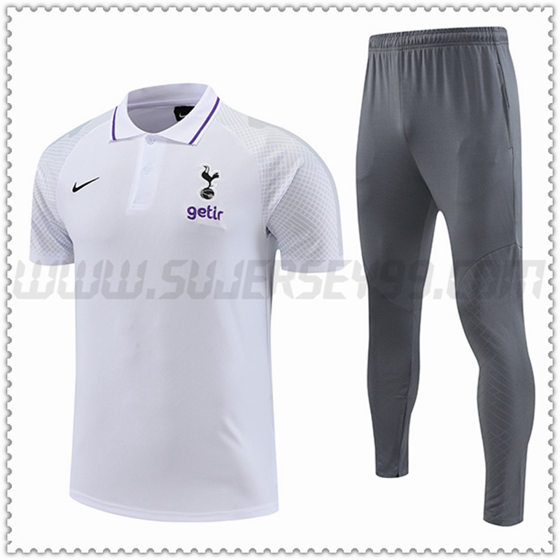 Polo Futbol Tottenham Hotspur + Pantalones Blanco 2022 2023