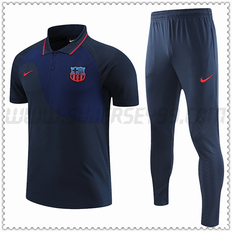 Polo Futbol FC Barcelona + Pantalones Azul marino 2022 2023