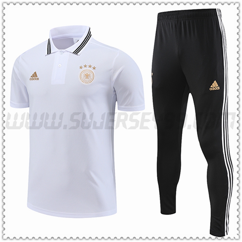 Polo Futbol Alemania + Pantalones Blanco 2022 2023