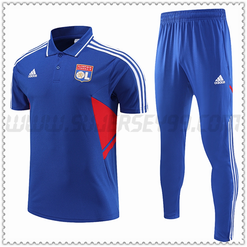 Polo Futbol Lyon OL + Pantalones Azul 2022 2023
