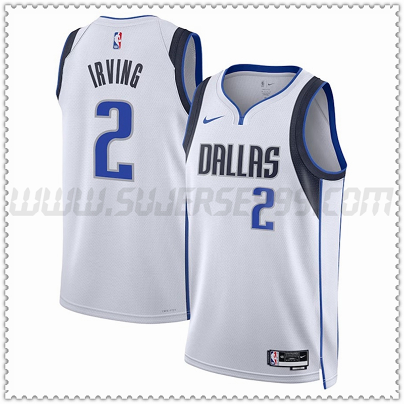 Camiseta Dallas Mavericks (IRVING #2) 2022/23 Blanco Edición de Asociación