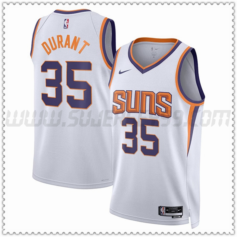 Camiseta Phoenix Suns (DURANT #35) 2022/23 Blanco Edición de Asociación