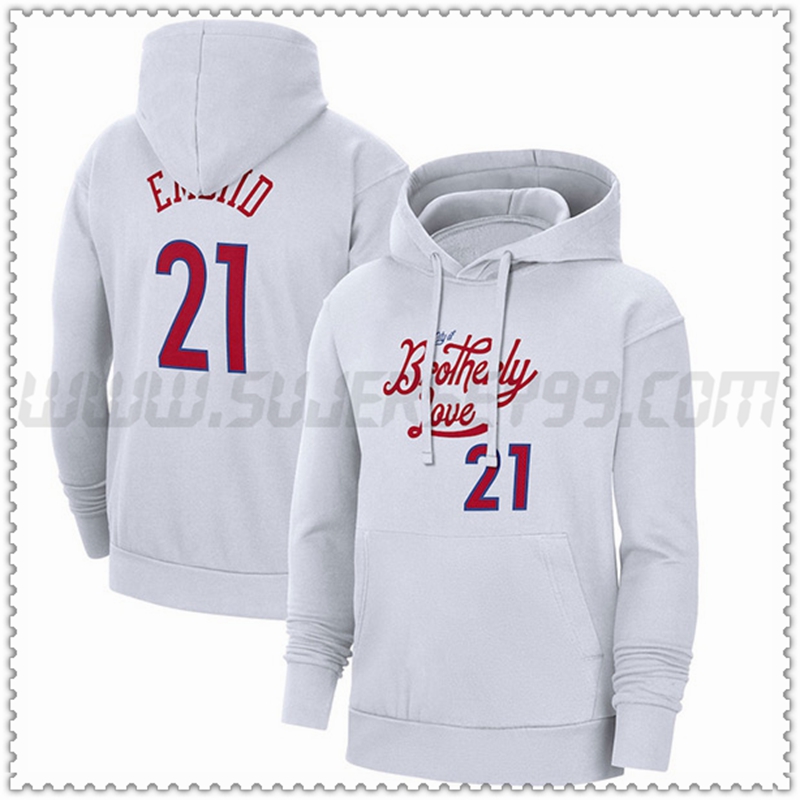 Sudadera con Capucha Philadelphia 76ers Blanco 2023