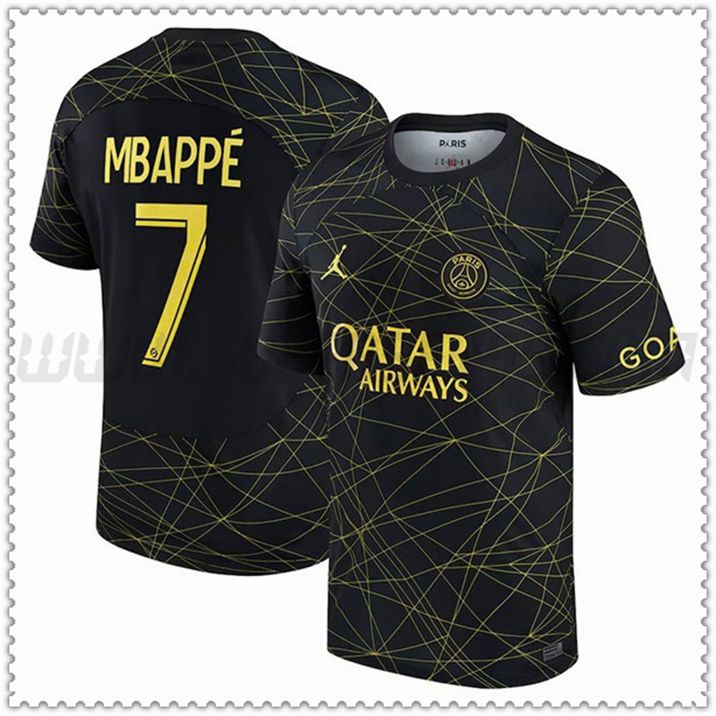 Camiseta Futbol PSG MBAPPÉ #7 Cuatro 2022 2023