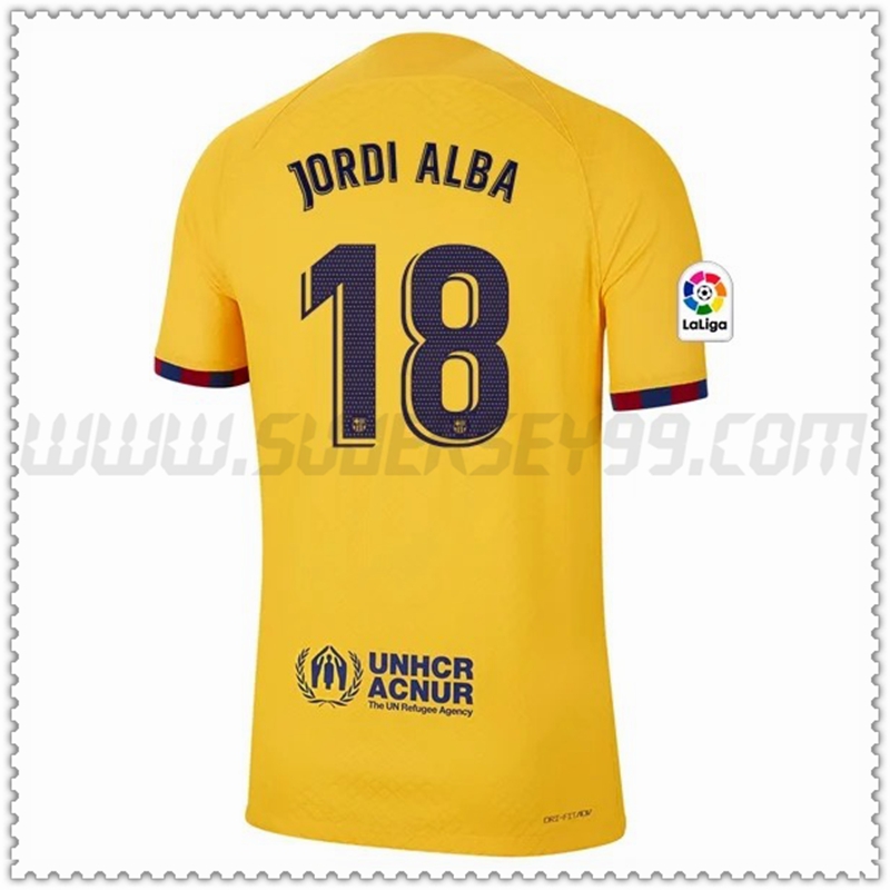 Camiseta Futbol FC Barcelona JORDI ALBA #18 Cuatro 2022 2023