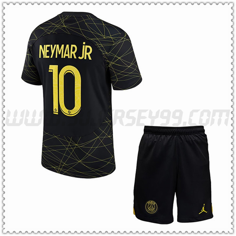 Equipacion del PSG NEYMAR JR #10 Cuatro Ninos 2022 2023