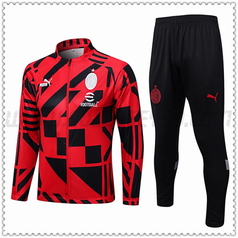 Chaqueta Chandal Futbol AC Milan Rojo 2022 2023