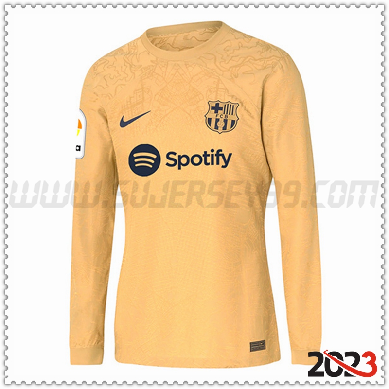 Segunda Camiseta Futbol FC Barcelona Manga larga 2023 2024