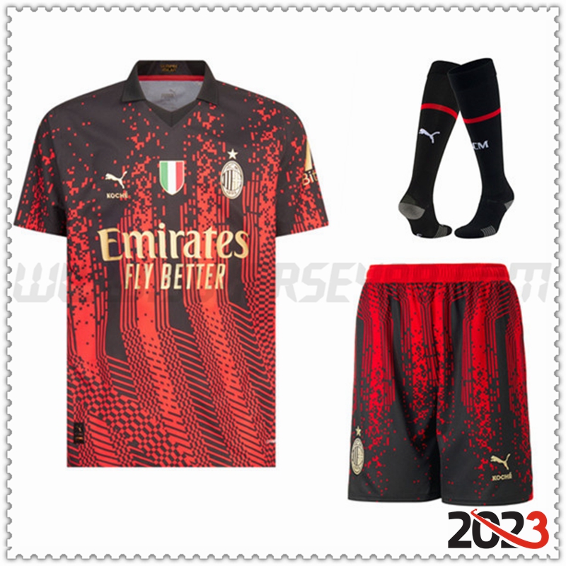 Equipacion del AC Milan x KOCHE Cuatro (Pantalones + Calcetines) 2022 2023