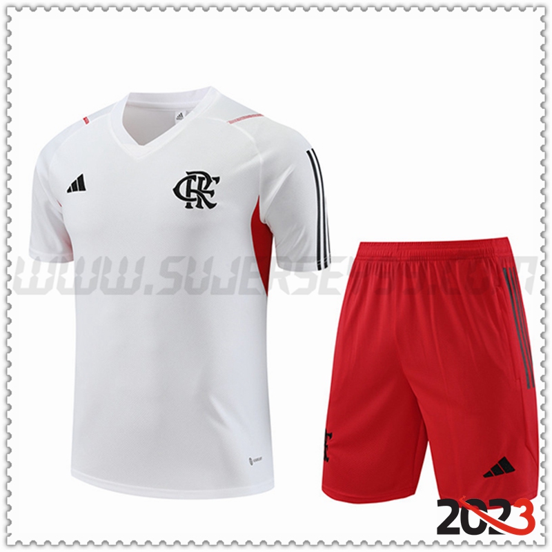 Camiseta Entrenamiento Flamengo + Pantalones cortos Blanco 2023 2024