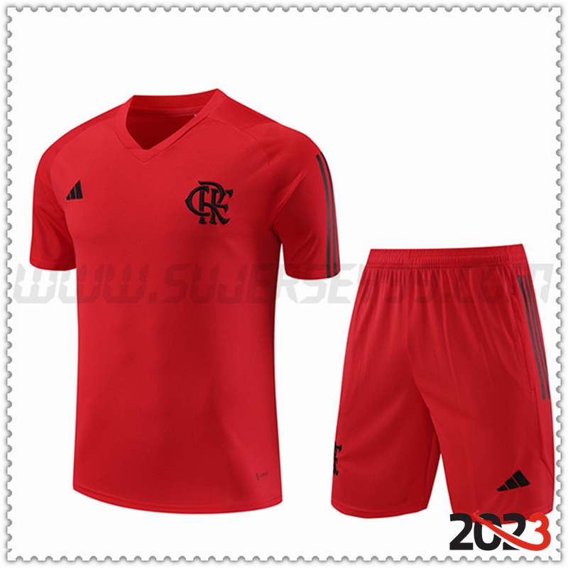 Camiseta Entrenamiento Flamengo + Pantalones cortos Rojo 2023 2024