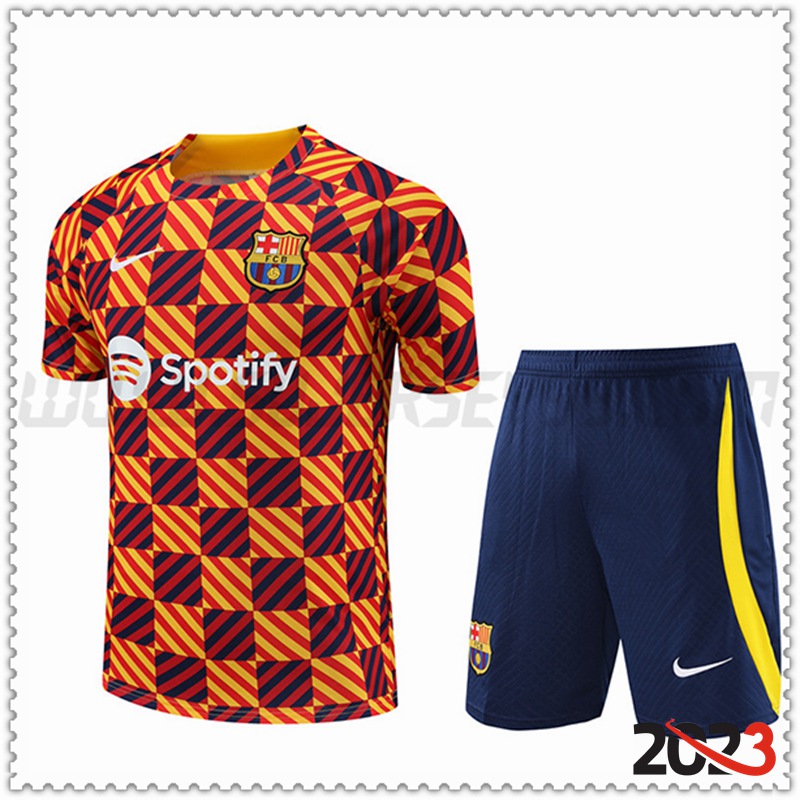 Camiseta Entrenamiento FC Barcelona + Pantalones cortos Amarillo 2023 2024