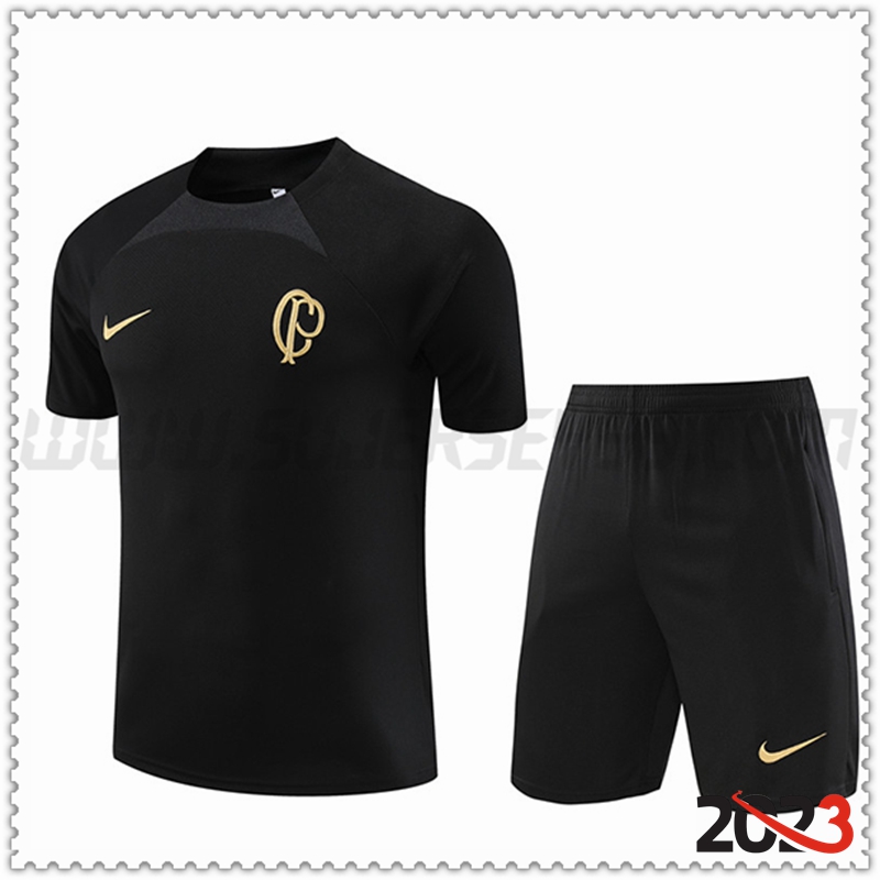 Camiseta Entrenamiento Corinthians + Pantalones cortos Negro 2023 2024