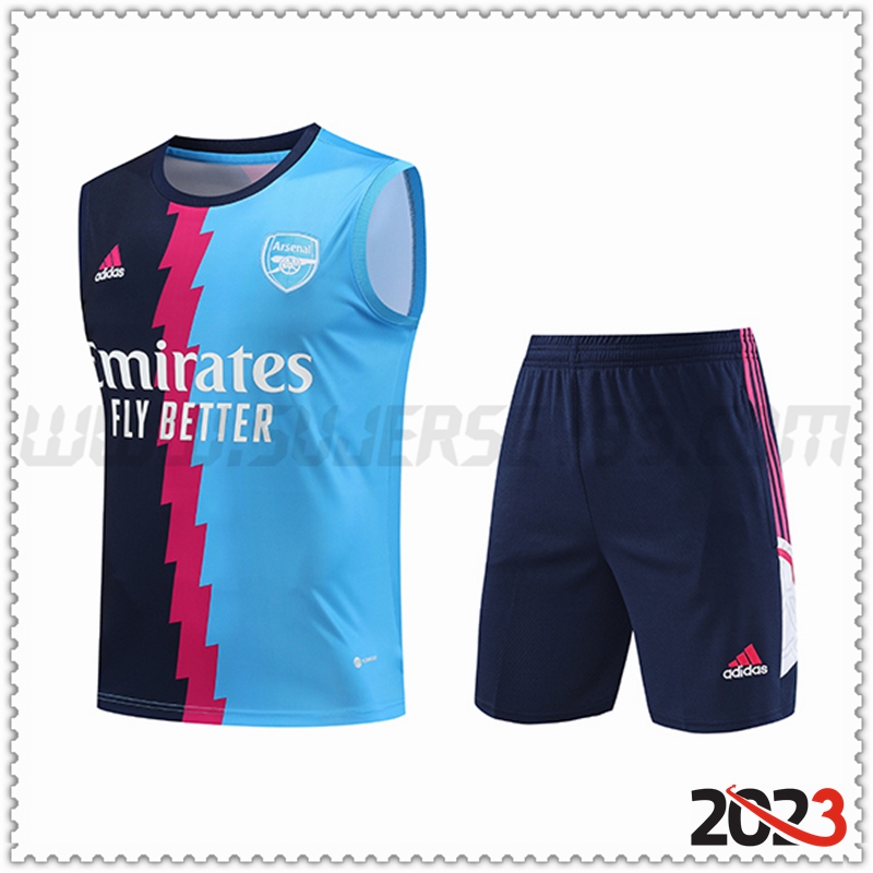 Camiseta Entrenamiento Sin Mangas Arsenal + Pantalones cortos Azul 2023 2024