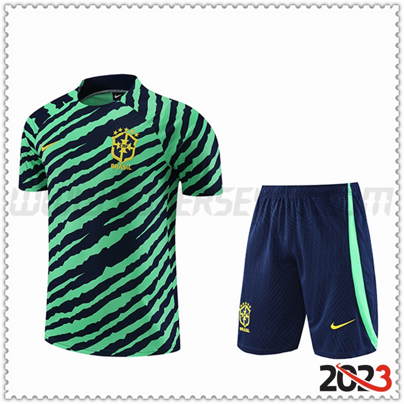 Camiseta Entrenamiento Brasil + Pantalones cortos Verde 2023 2024