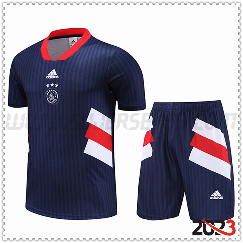 Camiseta Entrenamiento Ajax + Pantalones cortos Azul Marino 2023 2024