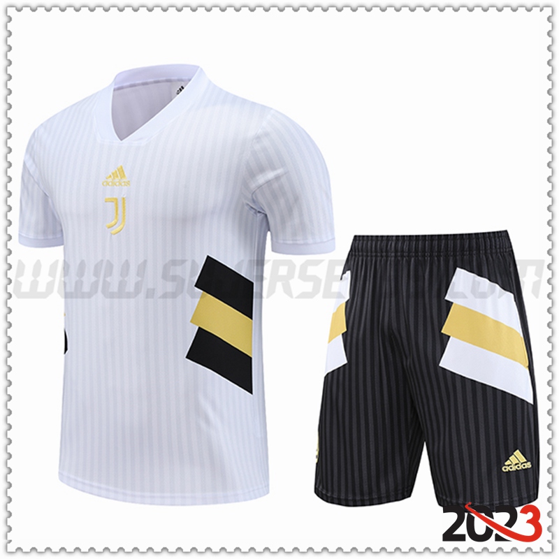 Camiseta Entrenamiento Juventus + Pantalones cortos Blanco 2023 2024