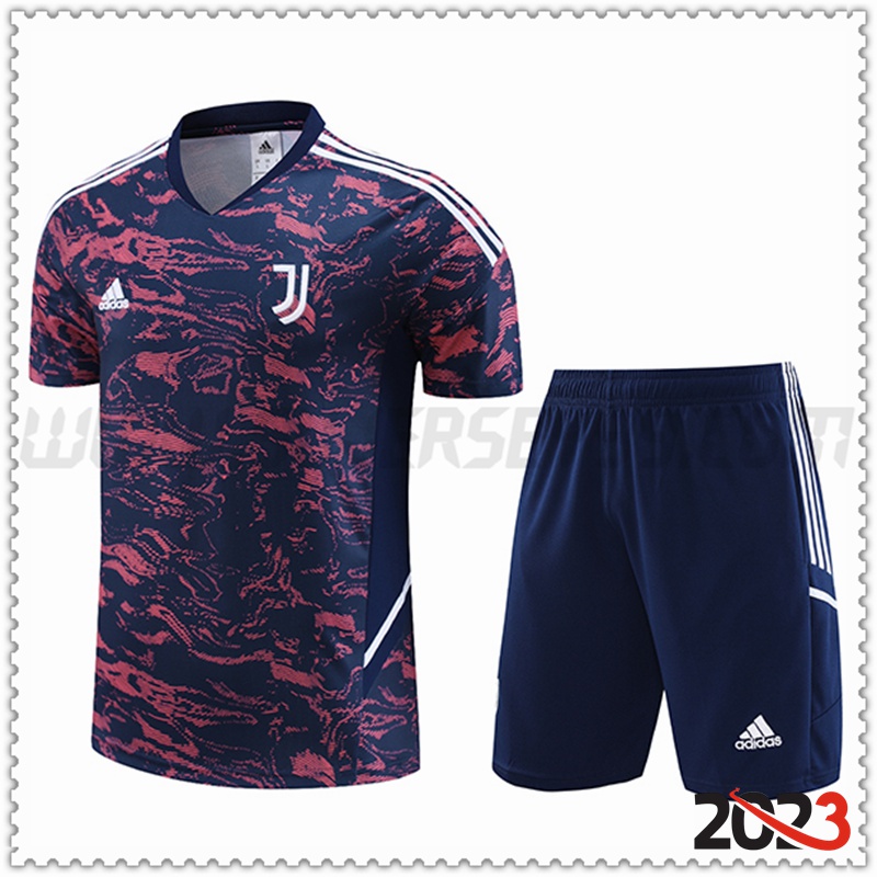 Camiseta Entrenamiento Juventus + Pantalones cortos Rojo/Azul 2023 2024