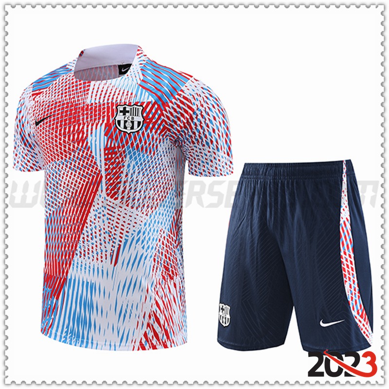 Camiseta Entrenamiento FC Barcelona + Pantalones cortos Rojo/Azul/Blanco 2023 2024